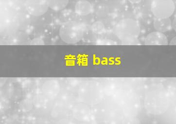 音箱 bass